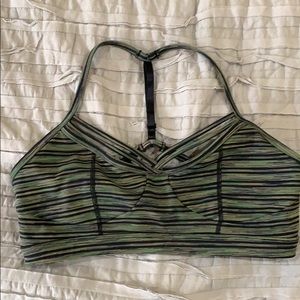 Gylder Green Striped Sports Bra